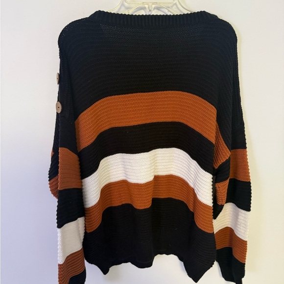 Sophie Rue Black and Brown Crew Neck Sweater - Picture 4 of 4